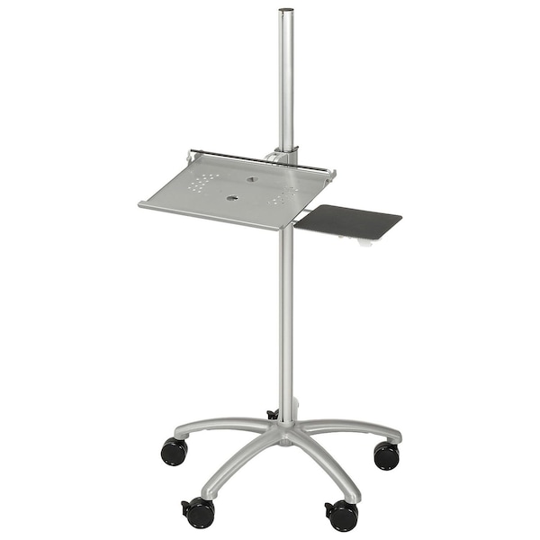 Global Industrial Height Adjustable Anti-Theft Mobile Laptop Computer Workstation Security Cart, Silver 695421 - main